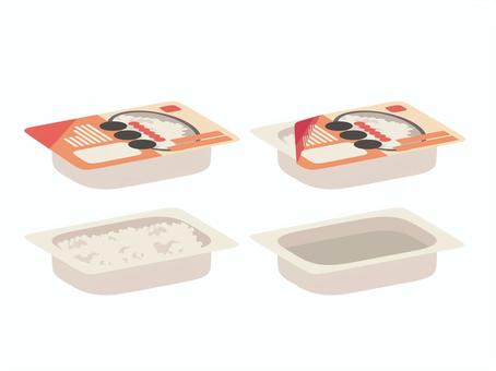 パックご飯 ご飯,白米,パック,食べ物,非常食,保存,パッケージ,包装,開封,容器のイラスト素材