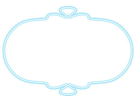 レトロモダンな看板風ブランクフレーム レトロモダンな看板風ブランクフレーム フレーム,背景,オーバル,楕円,青,水色,空白,スペース,クラシック,アンティークのイラスト素材