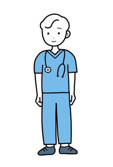 シンプル医師（b） シンプル,医師,医者,人,男,医療従事者,病院,制服,医療,手描きのイラスト素材