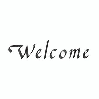 Welcome カリグラフィー　ブラック welcome,カリグラフィー,calligraphy,手書き,文字,ロゴ風,英字,英語,シンプル,メッセージカードのイラスト素材
