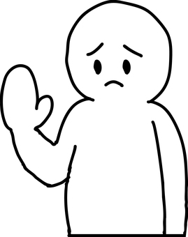 棒人間　何かを断る人 断る,拒否する,ストップ,拒絶,嫌がる,否定,人物,キャラ,ポーズのイラスト素材
