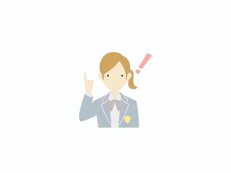 ひらめく女子高生のミニマル アイデア,直感,発想,創造力,女子高生,インスピレーション,発見,カラー,学生,高校生のイラスト素材