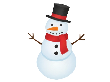 シルクハットをかぶった雪だるま2 雪だるま,雪,冬のイラスト素材