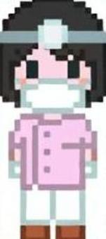 ドット絵の女性歯科医です。 ドット絵,歯科医,シンプル,歯医者,デンタル,ケア,健康,ホワイトニング,クリーニング,予防のイラスト素材
