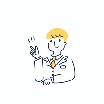ビジネスマン 男性 指差し ポイント ビジネスマン 男性 指差し ポイント スーツ,人物,かわいいのイラスト素材