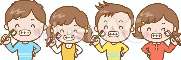 みんなではみがき new はみがき,歯ブラシ,歯のイラスト素材