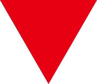 triangle pointer down, triangle pointer down, segitiga, warna abang, bentuke,