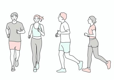 Illustration, running, marathon, run, 