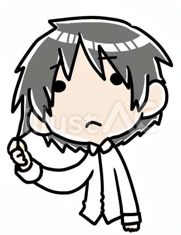 髪が伸びっぱなしの男性 髪,伸びっぱなし,不衛生のイラスト素材