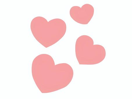 フワフワ並ぶピンクのハート ハート,ピンク,かわいい,愛,好き,ラブ,love,4つ,複数,シンプルのイラスト素材