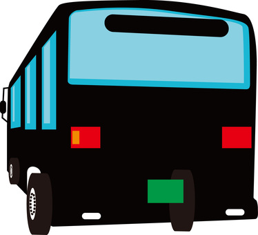 路線バス　　 路線バス,車両,車体,大型,後ろ,シンプル,黒のイラスト素材