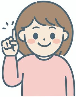 女の子　point 子供,小学生,女の子,少女,人,ポイント,案内,注目,重要,おススメのイラスト素材