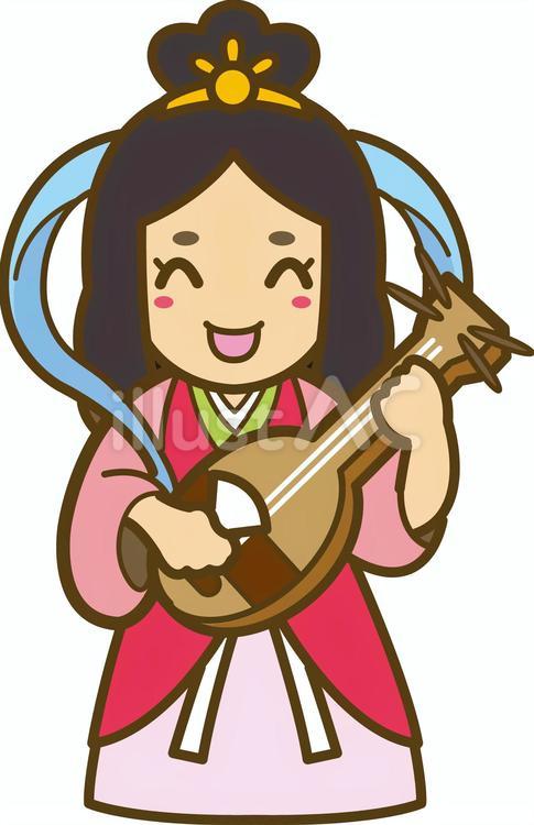 七福神の弁財天 弁財天,アイコン,あしらいのイラスト素材