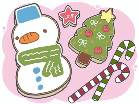 クリスマスのお菓子その２(色の背景あり), , JPG 和 PNG