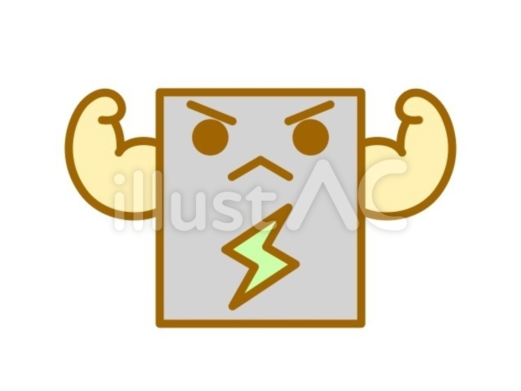発電所くん　緑 発電,発電所,発電機のイラスト素材