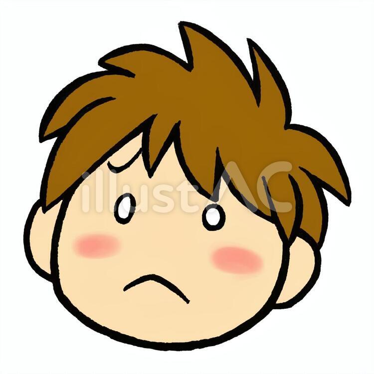 困る男の子 困惑,困る,疑問のイラスト素材