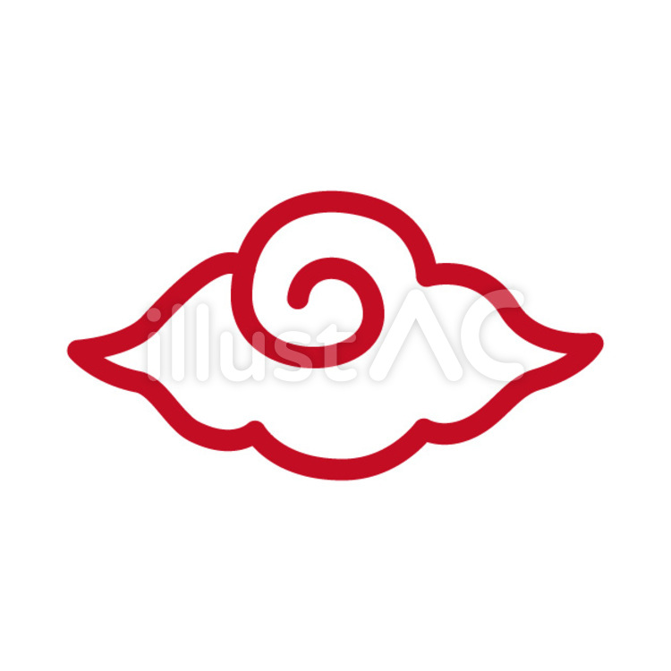 中華　雲 中華,雲,赤のイラスト素材