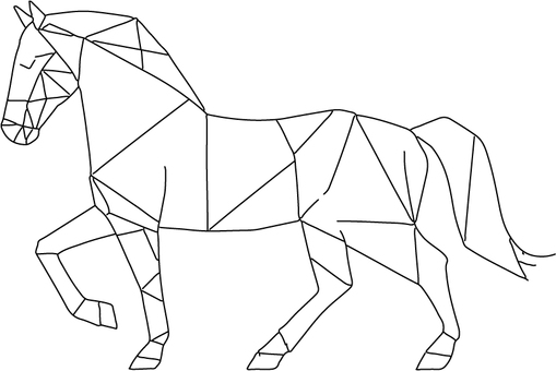 馬のモノクロ線画のイラスト 馬,線画,モノクロ,仔馬,ベクター,イラストのイラスト素材