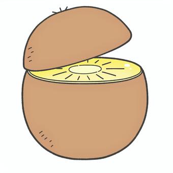 キウイの手描きイラスト2 キウイ,フルーツ,黄色,単品,手描き,挿絵,シンプル,果物,食べ物のイラスト素材