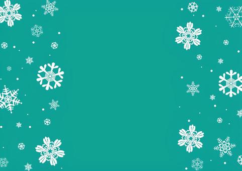 おしゃれな雪の結晶と緑色の背景素材