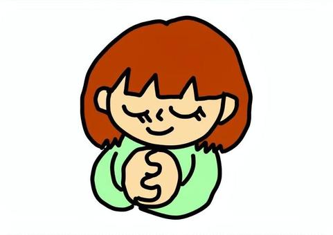 お祈りをしている女子 お祈り,願い事,祈り,表情,人物,女子,女の子,イラストのイラスト素材