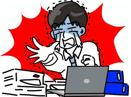 深夜残業の激務に泣き出す若いビジネスマン 深夜残業の激務に泣き出す若いビジネスマン 山積み,ビジネスマン,男性,パワハラ,忙しい,多忙,書類,混乱,激務,締切のイラスト素材