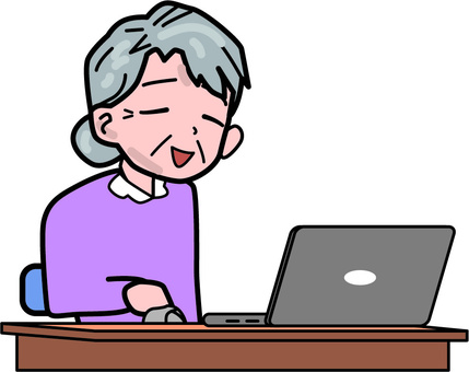 Illustration, computer, note, senior citizens, 