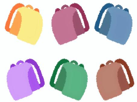 Colorful school bag set, school bag, admission, primary school, JPG and PNG