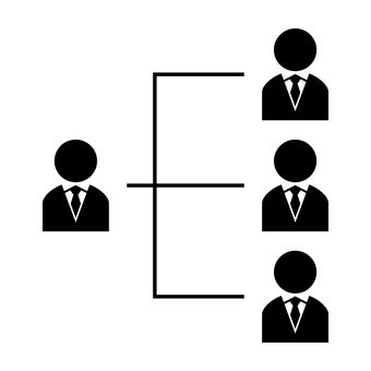 ネクタイの人物の分岐図 人物,組織,フロー,チャート,構成,チーム,グループ,アイコン,ネクタイ,スーツのイラスト素材