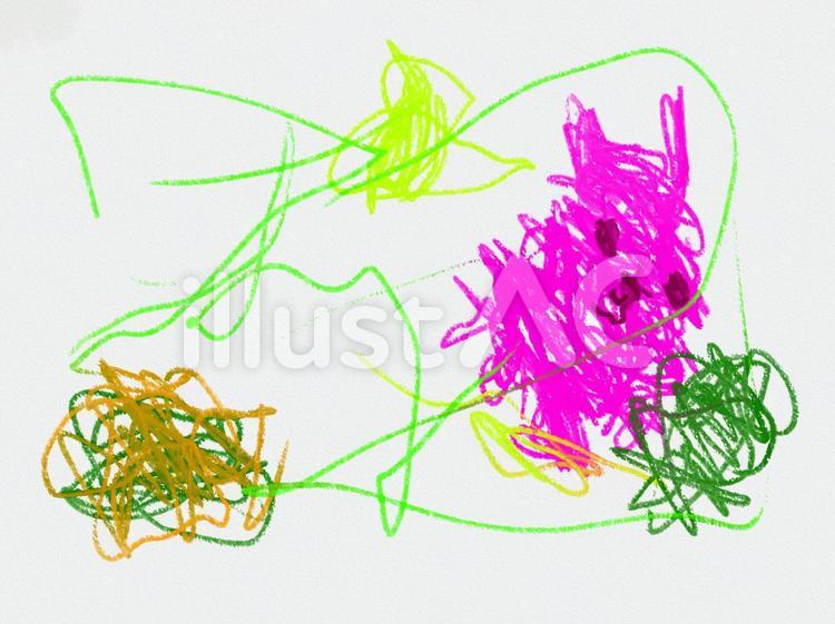 子供が描いたような絵 らくがき,子ども,絵のイラスト素材