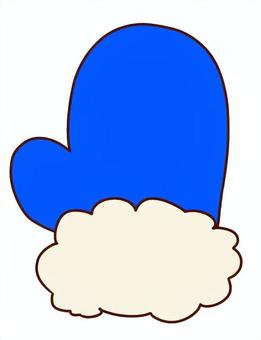 青い手袋 手袋,防寒,冬,ふわふわ,手書き,かわいいのイラスト素材