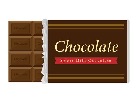 Illustration, chocolate, barra de chocolate, cacau, 