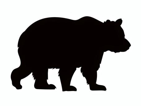 熊 シルエット 熊,クマ,影,全身,横向き,動物,ベアー,体,シルエット,歩くのイラスト素材