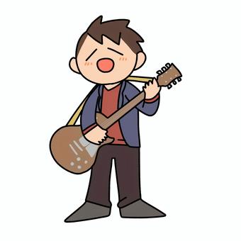 シンガーソングライター シンガーソングライター,歌手,ギター,音楽,演奏,ライブ,ミュージシャン,楽器のイラスト素材