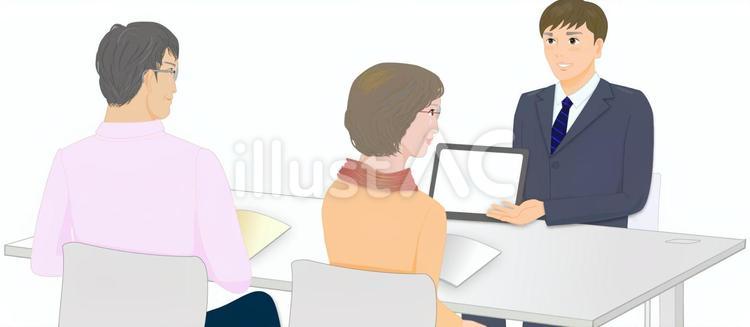 スーツ男性とシニア夫婦 男性,女性,スーツのイラスト素材