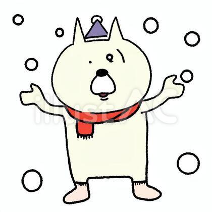 雪降りとねこ