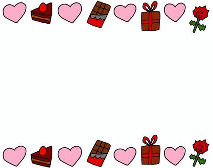 ハートのバレンタインデーのフレーム