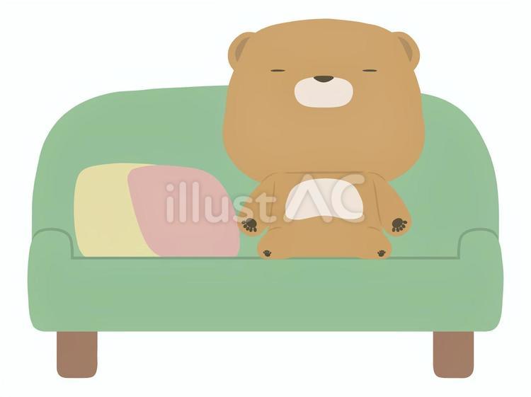 ソファ_熊 ソファ,クマ,動物のイラスト素材