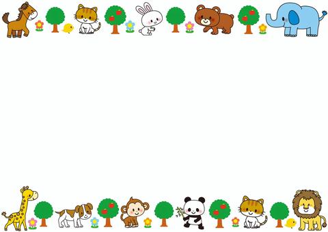 動物 フレーム 動物 フレーム 動物,フレーム,動物園,象,クマ,ライオン,ウサギ,パンダ,ネコ,熊のイラスト素材