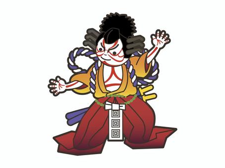 歌舞伎役者 歌舞伎,役者,見得,隈取,ポーズ,伝統,芸能,文化,舞台,男性のイラスト素材