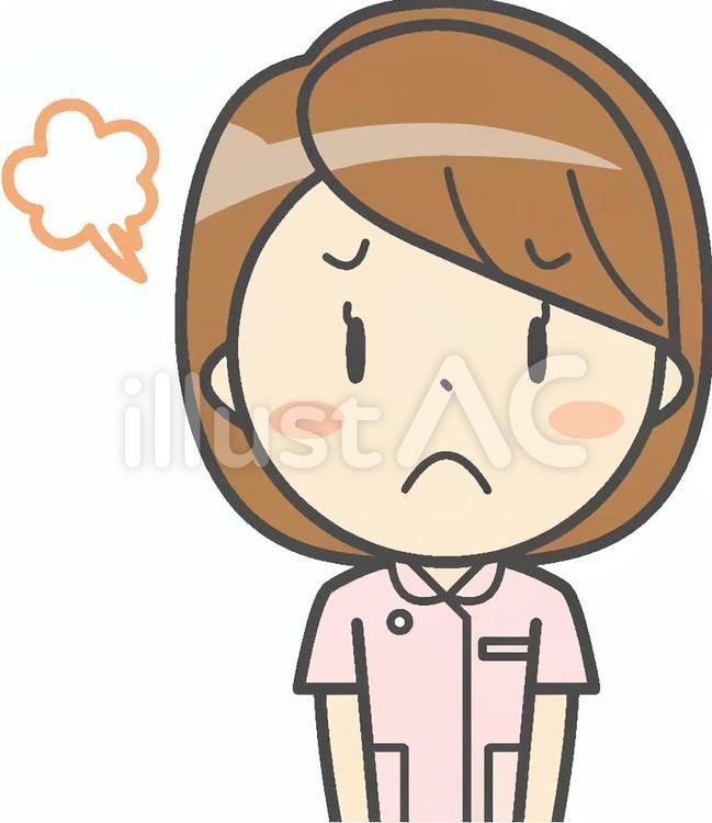 wo看護師aN00怒1aヤ 女性,看護師,困るのイラスト素材