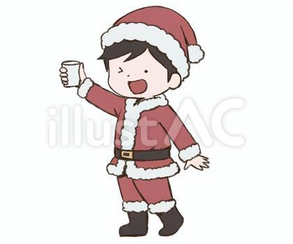サンタ服を着た男の子