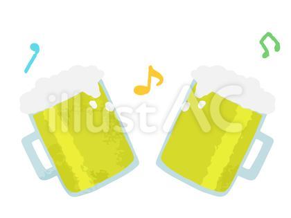 楽しい手描きの飲み会イラスト