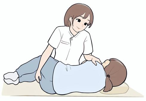 助産師・整体師・施術 人物,手描き,マッサージ,整体,助産,介護,助産師,整体師,施術,白衣のイラスト素材