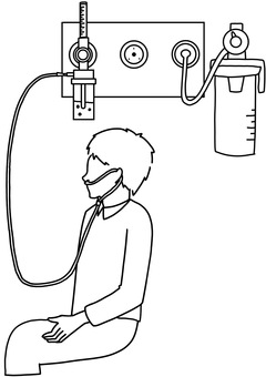 中央配管からナザール酸素　男性線画
