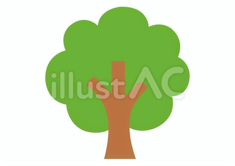 かわいい木のイラスト（線なし） 木,樹,樹木のイラスト素材
