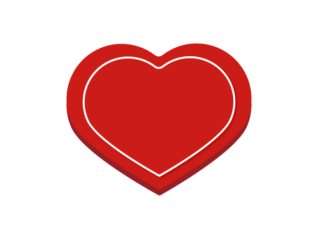 立体的な赤いハートアイコン ハート,立体,赤,レッド,アイコン,イラスト,シンプル,マーク,かわいい,ラブのイラスト素材