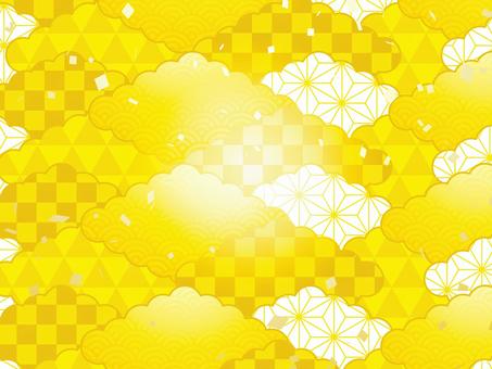 正月和風和柄年賀状 年賀状,和柄,和風,正月,可愛い,美しい,ベクター,紙吹雪,パーティー,お祝いのイラスト素材