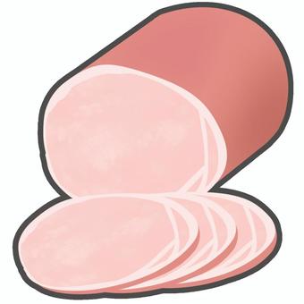 ロースハム ポップ,豚肉,ハム,ロース,美味しそうのイラスト素材