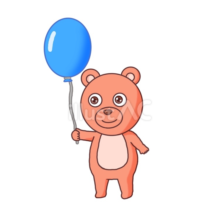 風船を持つくま くま,動物,風船のイラスト素材